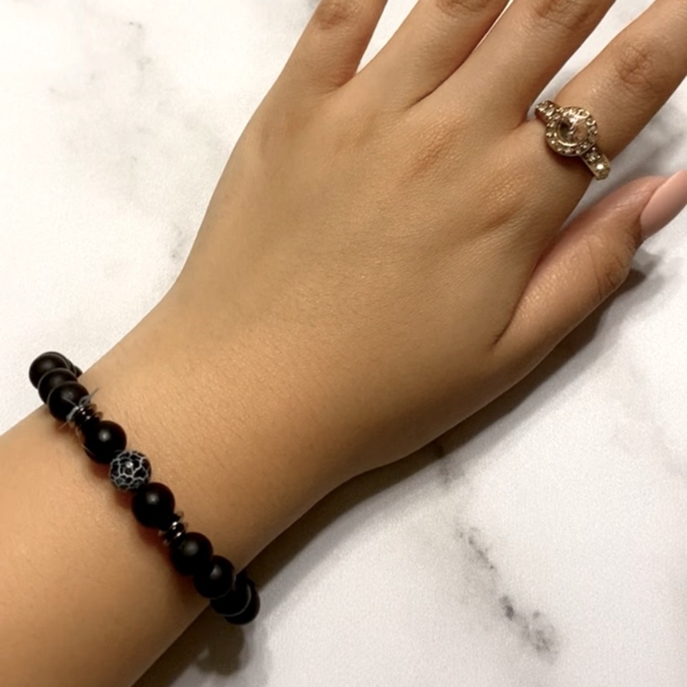 Black Bohemian Bead Bracelet